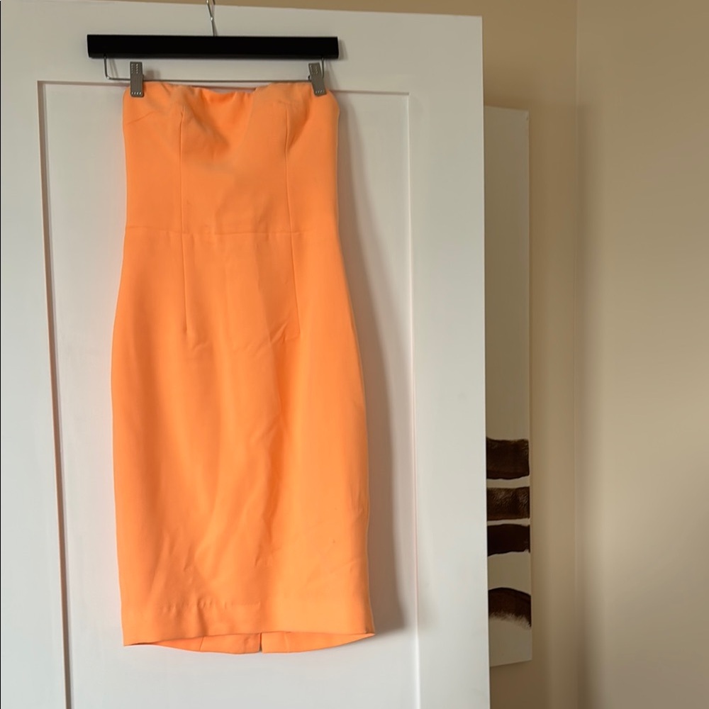 House of CB Elegant Orange Strapless Dress